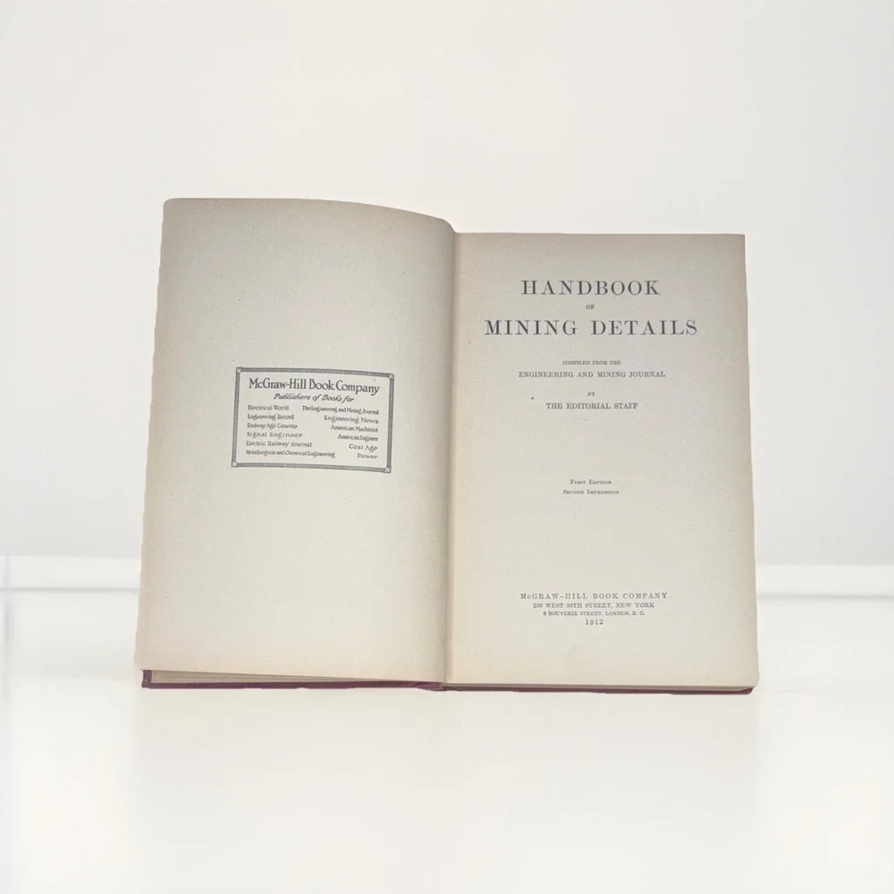 Handbook of Mining Details 1912 McGraw-Hill 1st Ed 2nd Impression Antique Book